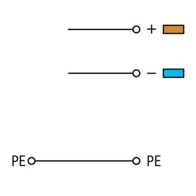 Conector de alimentación para sensores fabricado en PE 2,5 mm² 10 uds.