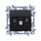 Conector de antena Simon 10 WC-ASKxxxx-01-49xx R-TV-SAT, terminal/terminal, para conector de paso (módulo). 1 entrada: 5 MHz-2,4 GHz; negro