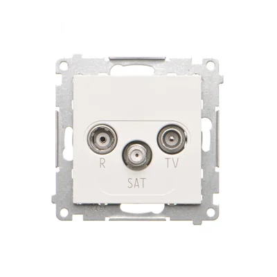 Conector de antena Simon 55 WMDA-021006-111 R-TV-SAT, de paso, 7 dB (módulo). 1 entrada: 5 MHz ÷ 2,4 GHz; Blanco mate
