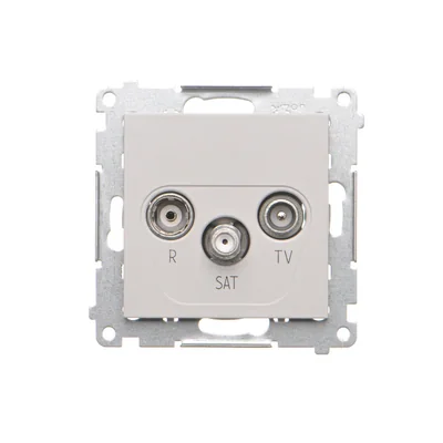 Conector de antena Simon 55 WMDA-021006-114 R-TV-SAT, de paso, 7 dB (módulo). 1 entrada: 5 MHz ÷ 2,4 GHz; Gris claro mate