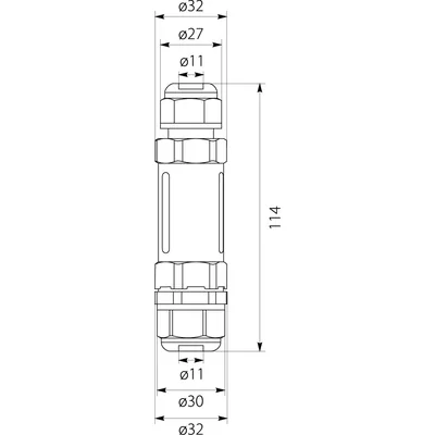 Conector de cable SPN 325, (3x2.5), IP68 negro