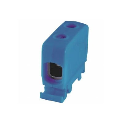 Conector de carril roscado AL CU 1,5-50mm² TS-35 1 vía 2 orificios terminales azul 20 uds.