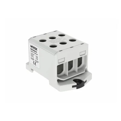 Conector de carril roscado AL. CU 1.5-50mm2 TS-35 1 vía 6 orificios terminales gris