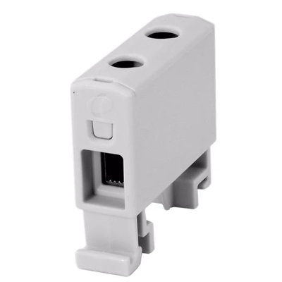 Conector de carril roscado AL/CU, 1,5 - 16 mm2, TS 35, 1 vía, 2 orificios para terminales