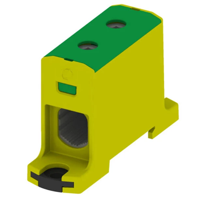 Conector de carril roscado AL/CU, 6 - 95 mm2, TS 35, 1 vía, 2 orificios para terminales