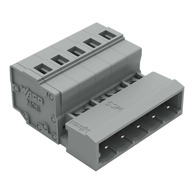 Conector de clavija, trama de 5 mm, 5 vías