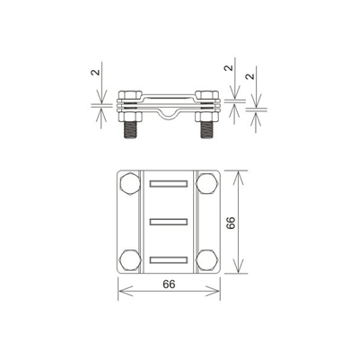 Conector de control (4xM8), galvanizado en caliente