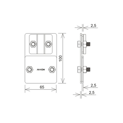 Conector de control (6xM8), galvanizado en caliente