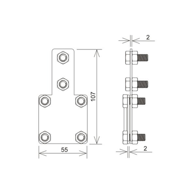 Conector de control (6xM8), galvanizado en caliente