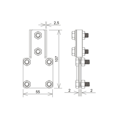 Conector de control tipo 3 4xM8