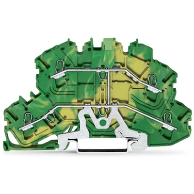 Conector de doble piso, conector PE de 4 cables, amarillo-verde 2002-2607