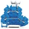 Conector de doble piso, de paso/paso, azul 2002-2234