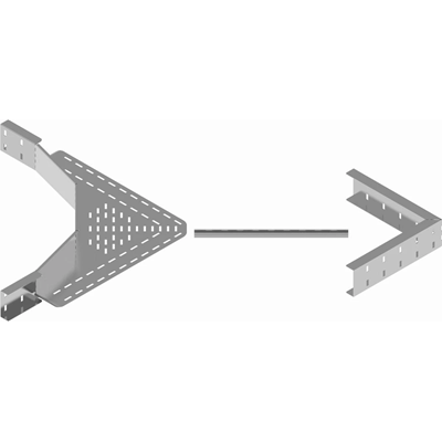 Conector de escalera galvanizado, altura 110 mm.