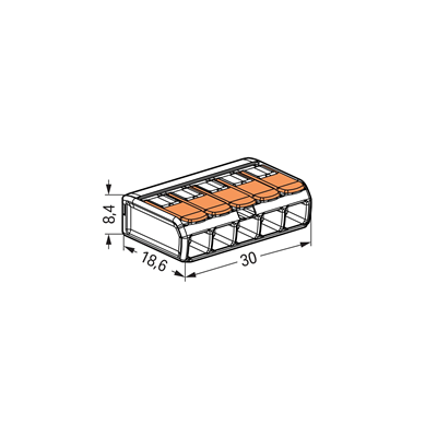 Conector de instalación de 5 hilos para todo tipo de cables.