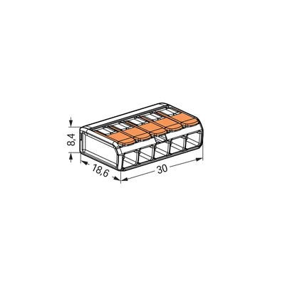 Conector de instalación de 5 hilos para todo tipo de cables.