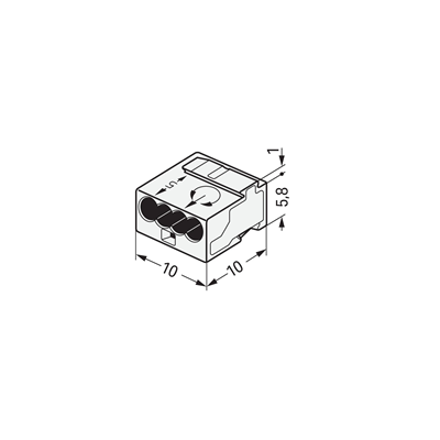 Conector de instalación MIKRO 4x0,4 - 0,5mm² transparente 100 uds.