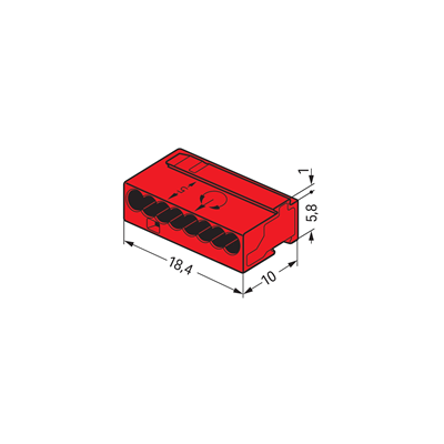 Conector de instalación MIKRO 8x0,6 - 0,8mm² rojo 50 uds.