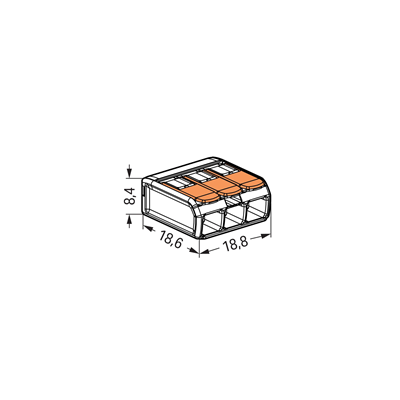 Conector de instalación para todo tipo de cables, 3 hilos - 50 uds.