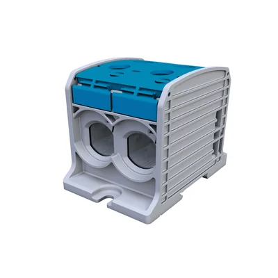 Conector de riel roscado STB 185-2 Al/Cu 87820 SIMBLOCK azul