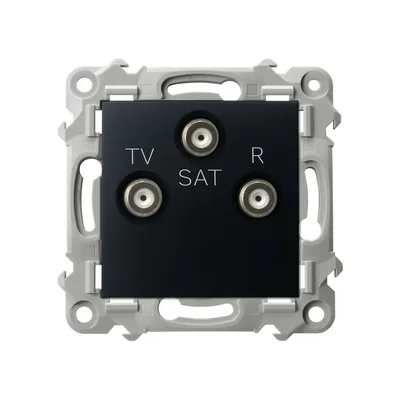 Conector de terminal SZAFIR RTV-SAT - negro mate
