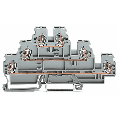 Conector de tres niveles, paso directo/paso directo/paso directo, gris 870-551