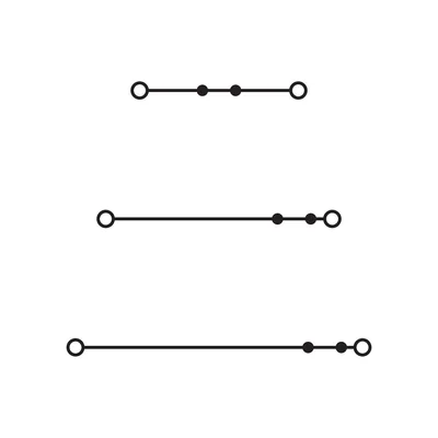 Conector de tres niveles, paso directo/paso directo/paso directo, gris 870-551
