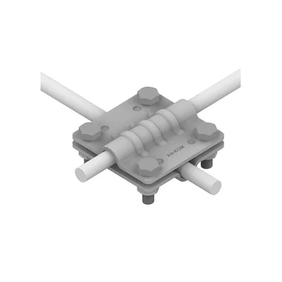 Conector en cruz /pequeño/ B=30 mm (2 placas - 4xM6) galvanizado en caliente