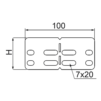 Conector enchufable galvanizado, altura 60 mm