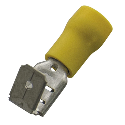 Conector hembra aislado con derivación 4,0-6,0/6,3x0,8 PVC amarillo