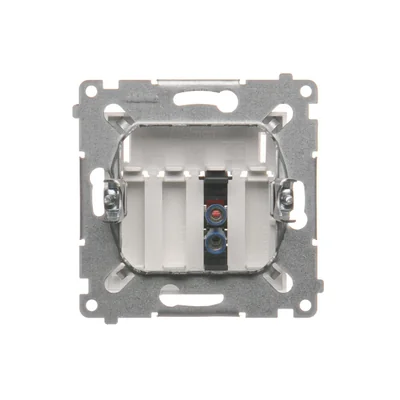 Conector hembra de altavoz de 1 vía con campo rotulado (módulo), blanco