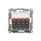 Conector hembra de altavoz de 4 vías con campo rotulado (módulo), blanco