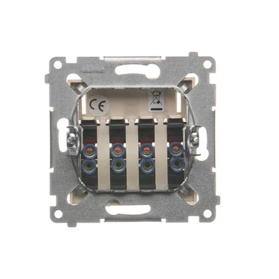 Conector hembra de altavoz de 4 vías con campo rotulado (módulo), crema