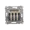 Conector hembra de altavoz de 4 vías con campo rotulado (módulo), crema