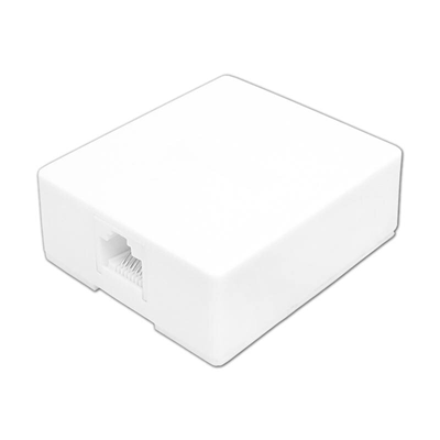 Conector hembra RJ45 de superficie, blanco