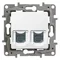 Conector hembra RJ45 doble STP, categoría 6, blanco