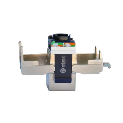 Conector hembra RJ45 STP 6, sin herramientas, delgado, apantallado, plateado