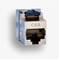 Conector hembra RJ45 STP 6, sin herramientas, delgado, apantallado, plateado