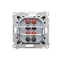 Conector para altavoz de 4 vías Simon 55 WMDG-01300x-149 (módulo). Sección transversal del cable de entrada y salida: 2,5 mm². Color negro mate.
