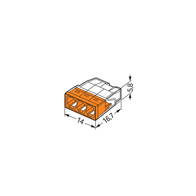 Conector para cajas de instalación 3x2,5mm² 100 uds.