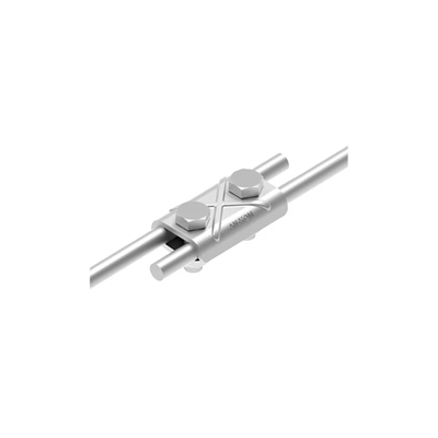 Conector pasante simple 2xM8 de acero inoxidable