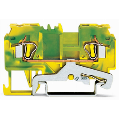 Conector PE de 2 hilos 4mm² amarillo-verde 100 uds.