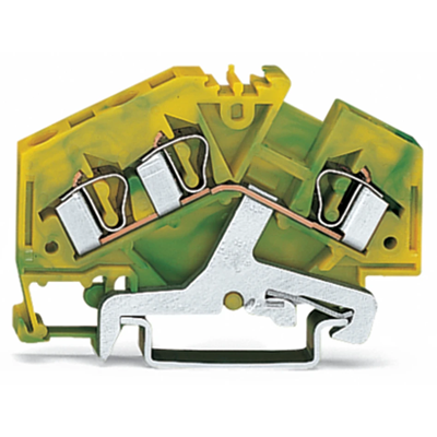 Conector PE de 3 hilos, 4 mm², amarillo-verde