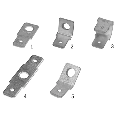 Conector plano forma 5, latón estañado, 200 unidades