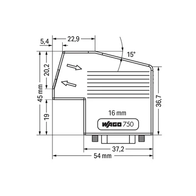Conector PROFIBUS con conector D-Sub de 9 pines, gris claro 750-960