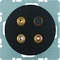 Conector R.1/R.3 3x Cinch/S-Video, negro brillante