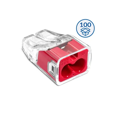 Conector rápido SCP2 transparente/rojo (caja = 100 unidades)