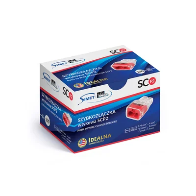 Conector rápido SCP2 transparente/rojo (caja = 100 unidades)