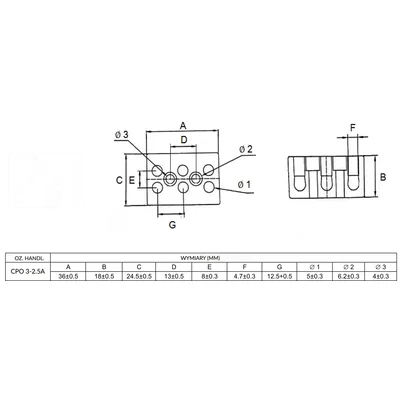 Conector roscado de porcelana CPO 3-2.5A blanco