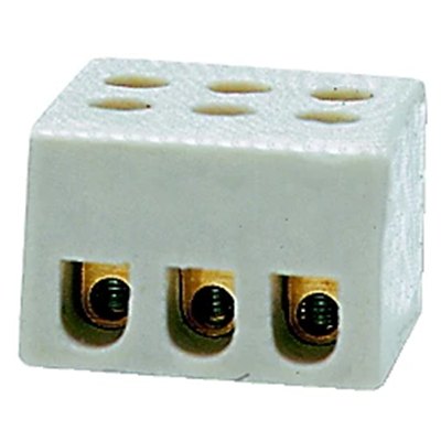 Conector roscado porcelana 2,5 mm2 3 vías 50 uds.