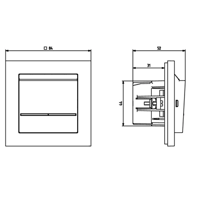 Conector SONATA Hotel, sin marco crudo